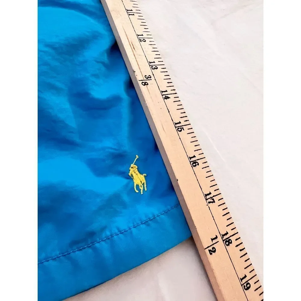 RALPH LAUREN Mens Preppy Classic Aqua‎ Yellow Swim Trunk Size XL 5